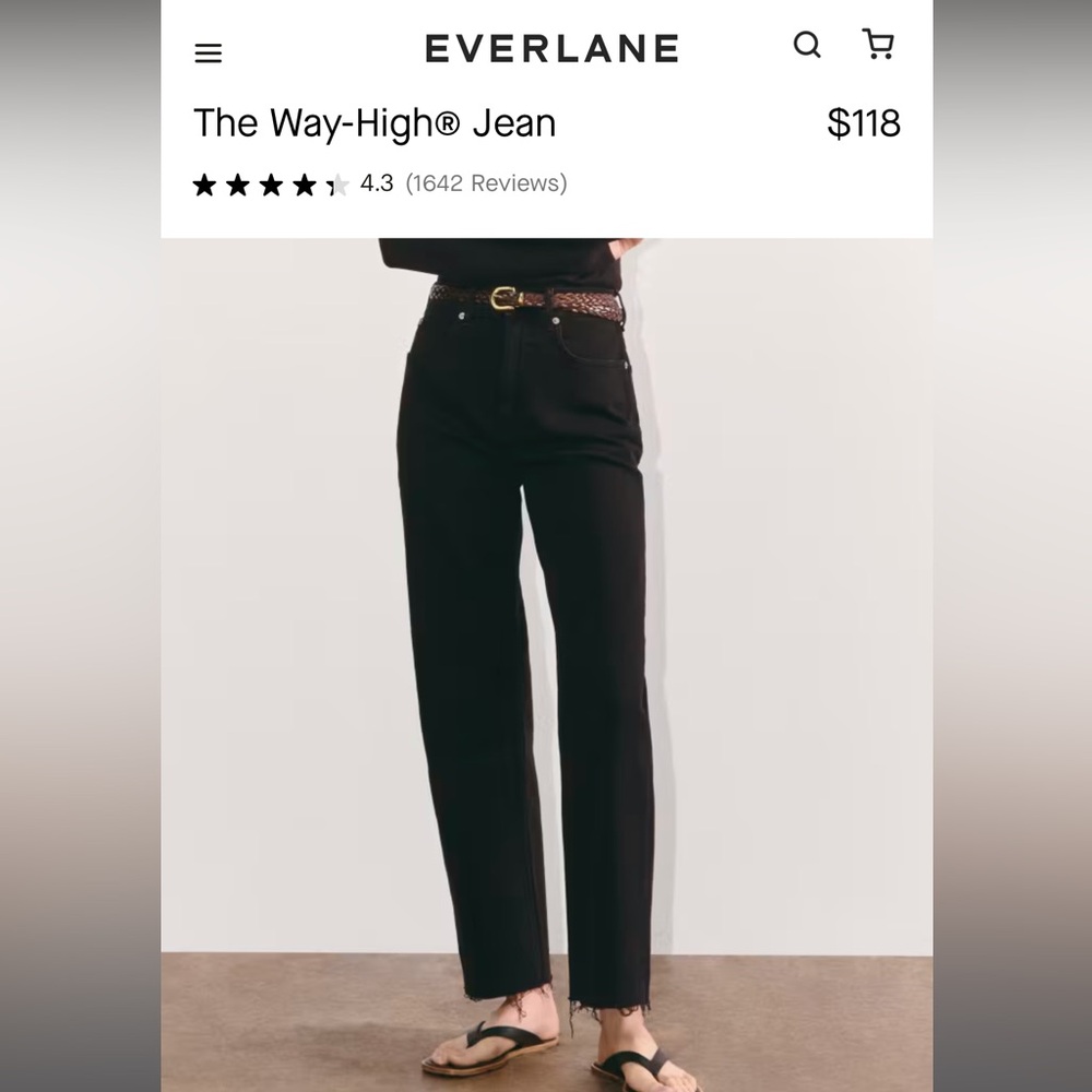 Everlane Way High Jeans (Coal)